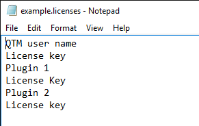 License File Example Options File Adding licenses